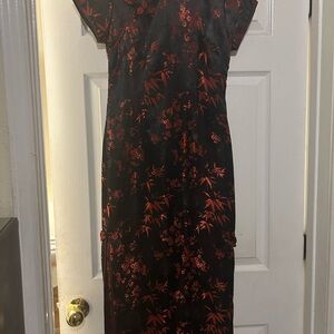 Black and Red Qipao Dress